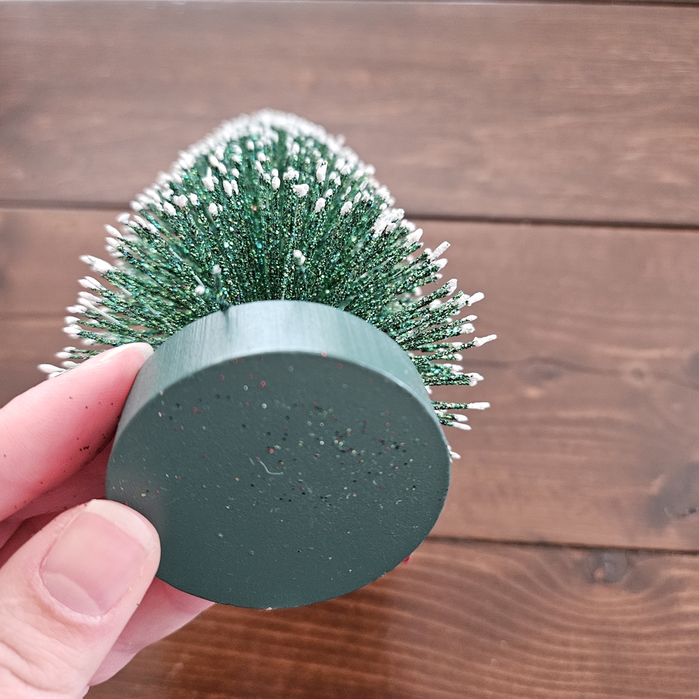 Ashland Christmas Set of 2 Glittery Bottle Brush Trees - Red 12in & Green 10in - Picture 8 of 8